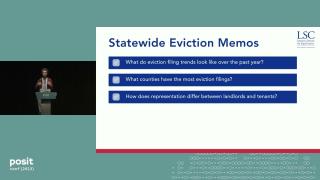 Take it in Bits: Using R to Make Eviction Data Accessible to the Legal Aid Community - posit::conf